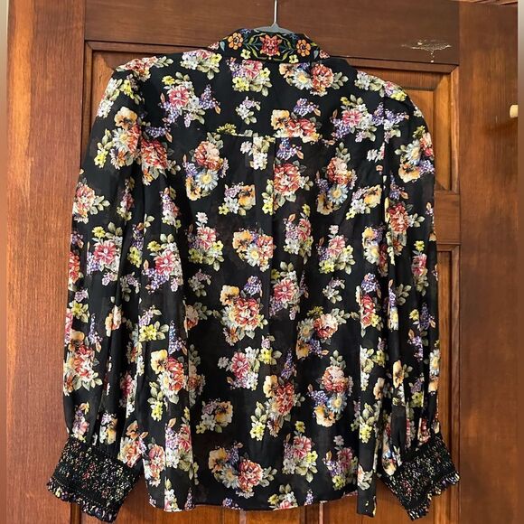 NWT Alice and Olivia Cosima Floral Button Up Blouse Size Large - Picture 13 of 13